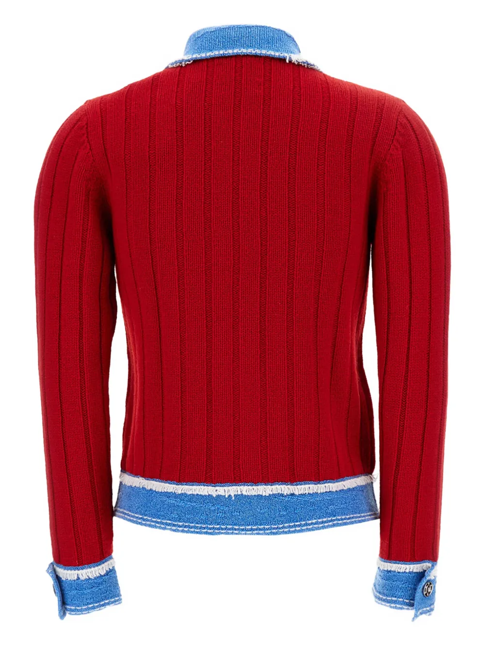 Barrie ribbed-knit denim-trimmed jacket | Fitted Jackets | Image 2