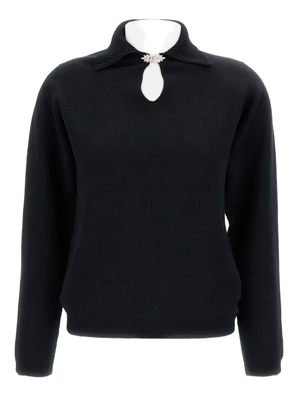 Barrie Keyhole Long-sleeves Top In Black