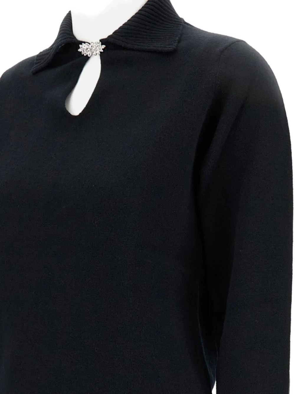 Barrie Keyhole Long-sleeves Top In Black