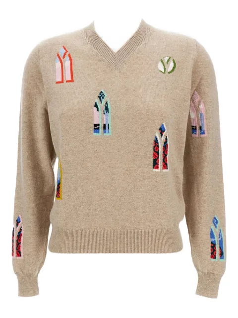 Barrie pull en maille intarsia