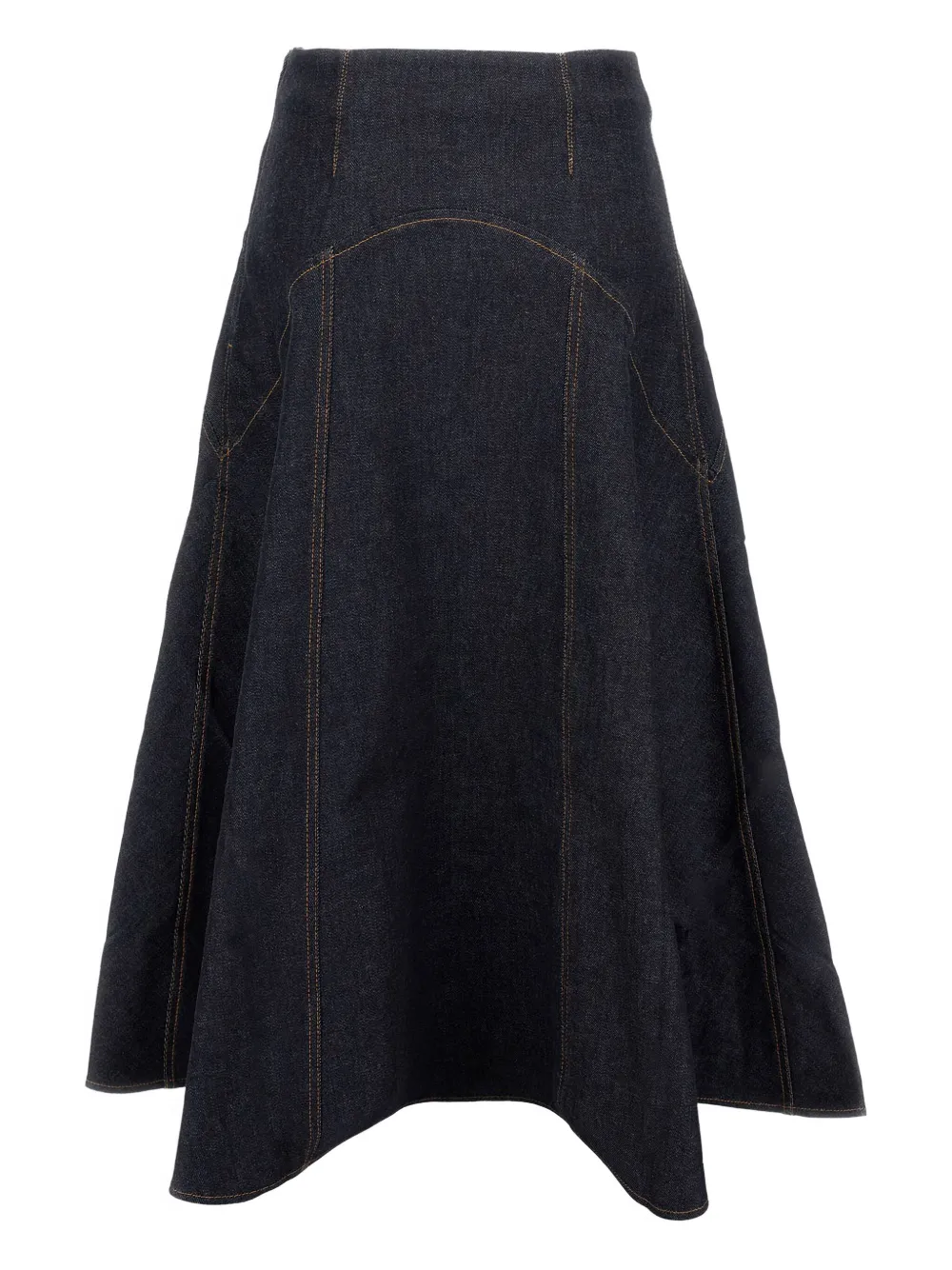 Jacquemus The Triangle de-Nîmes flared denim skirt Blauw
