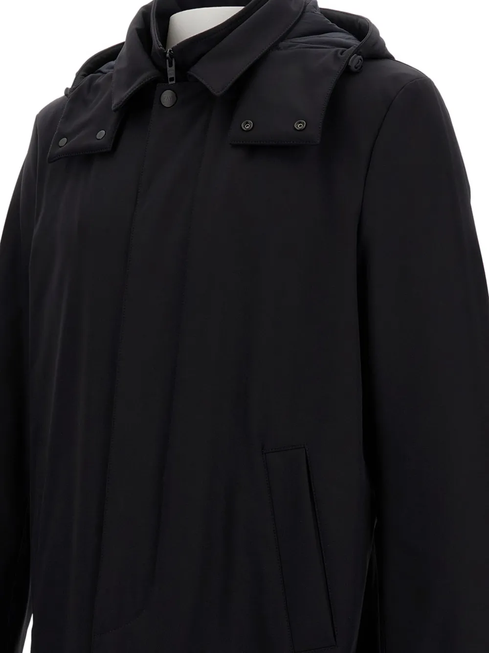 Fay hooded snap-fastening parka Zwart