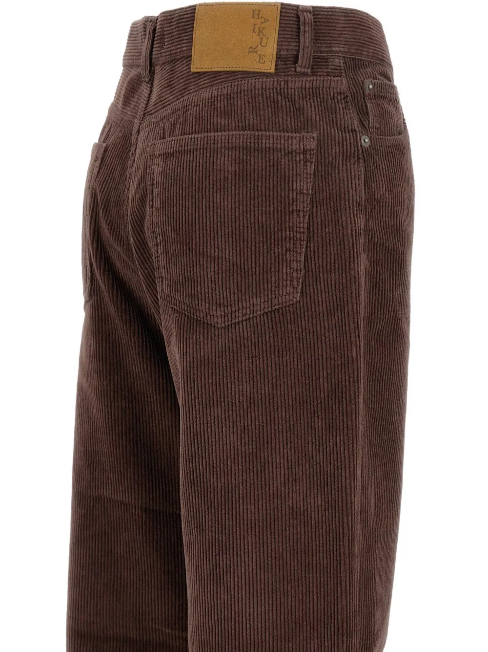 Haikure logo-patch corduroy trousers Bruin