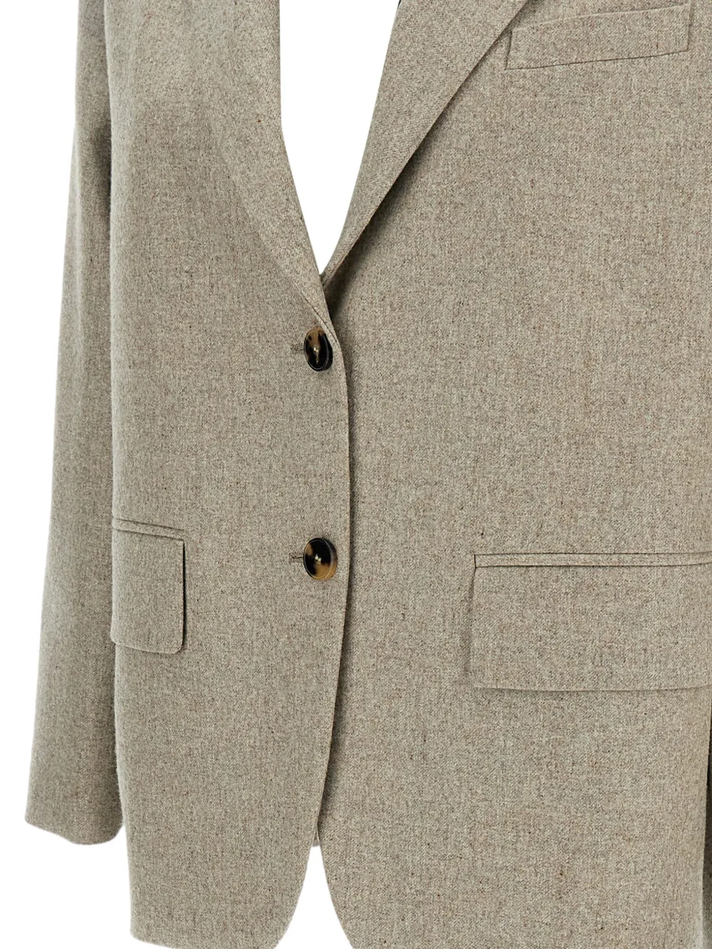 Alberto Biani Wollen blazer met enkele rij knopen Beige