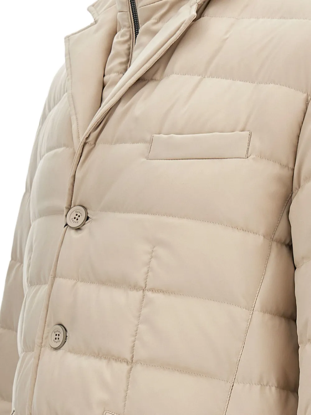 Herno quilted button-fastening padded jacket Beige