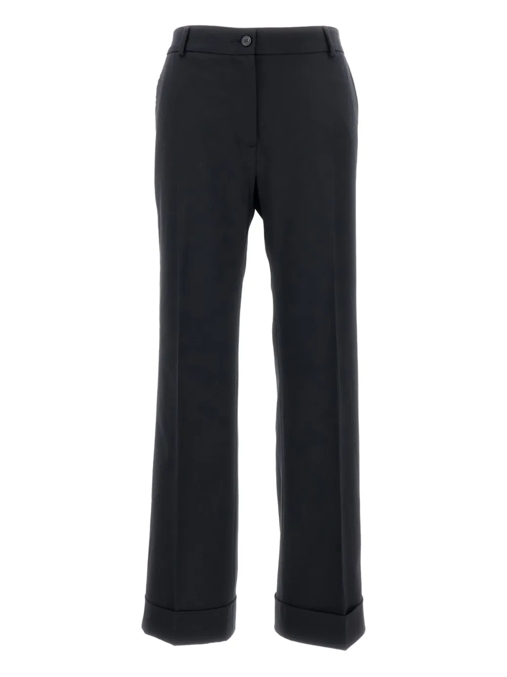 Alberto Biani Cuffed Trousers In Black