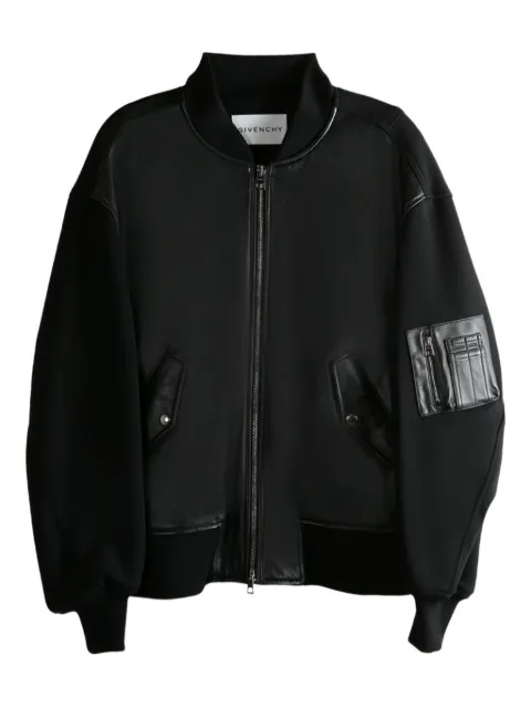 Givenchy leather-paneled bomber jacket