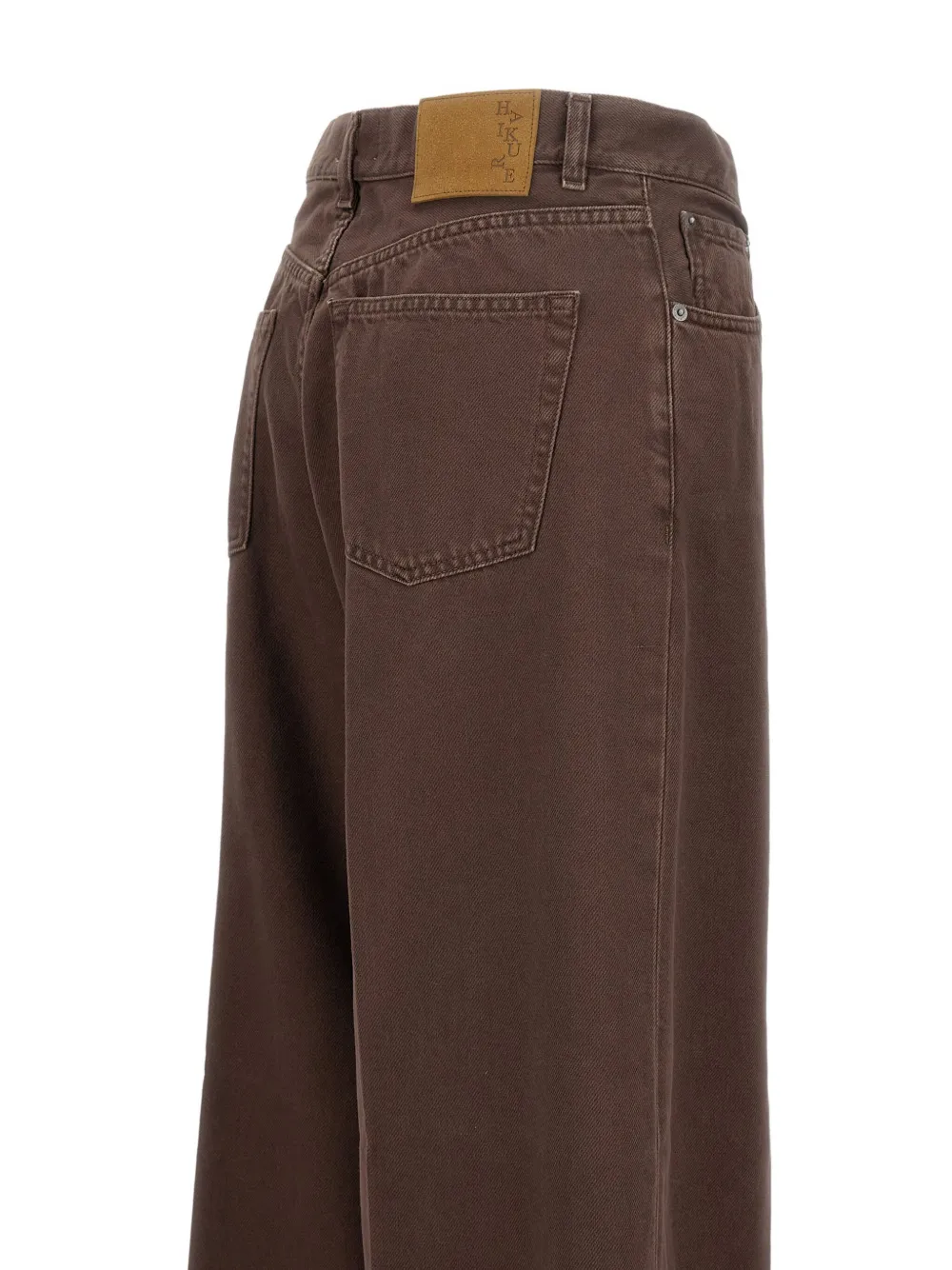 Haikure leather-label slouched jeans Bruin