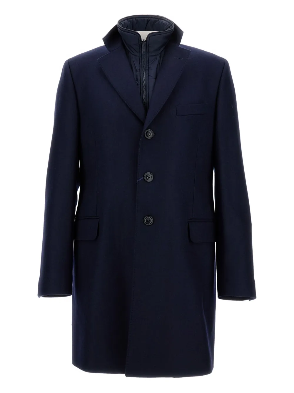 Fay three-button detachable-collar coat Blauw