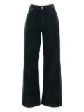 Haikure corduroy straight-leg trousers - Black