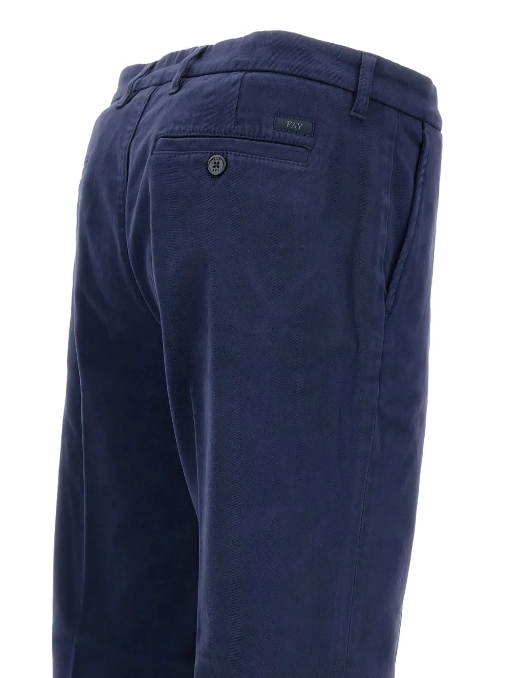Fay cuffed cotton trousers Blauw