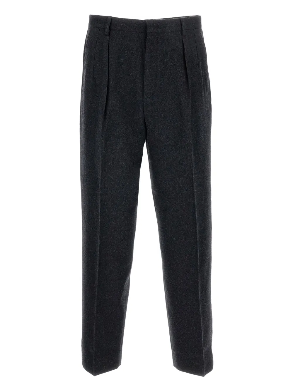 pleated straight-leg trousers