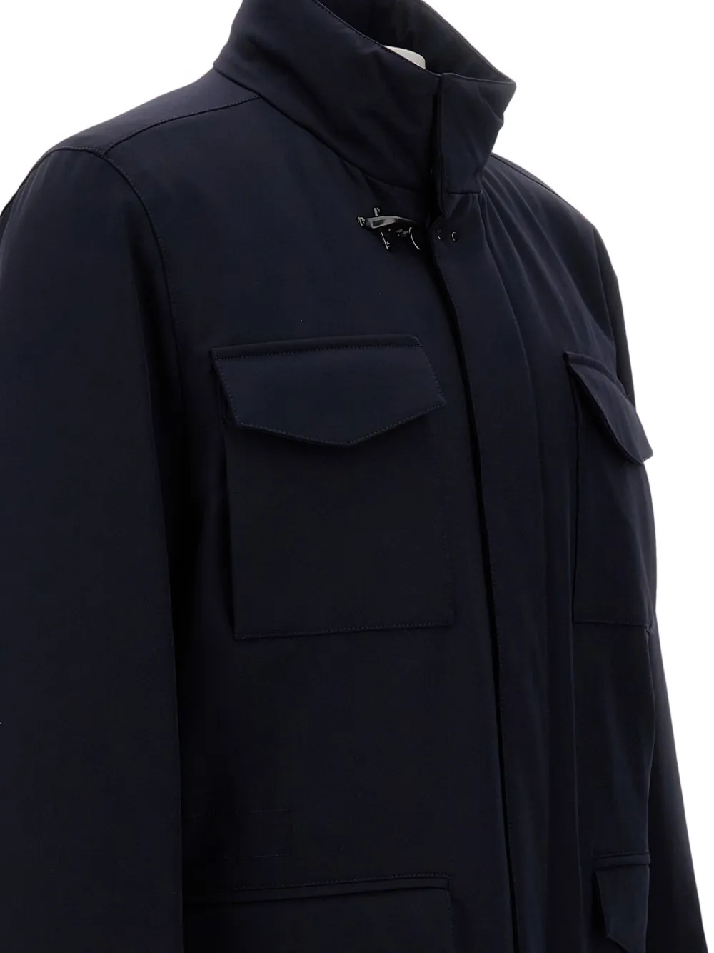 Fay hook-fastening flap-pocket jacket Blauw