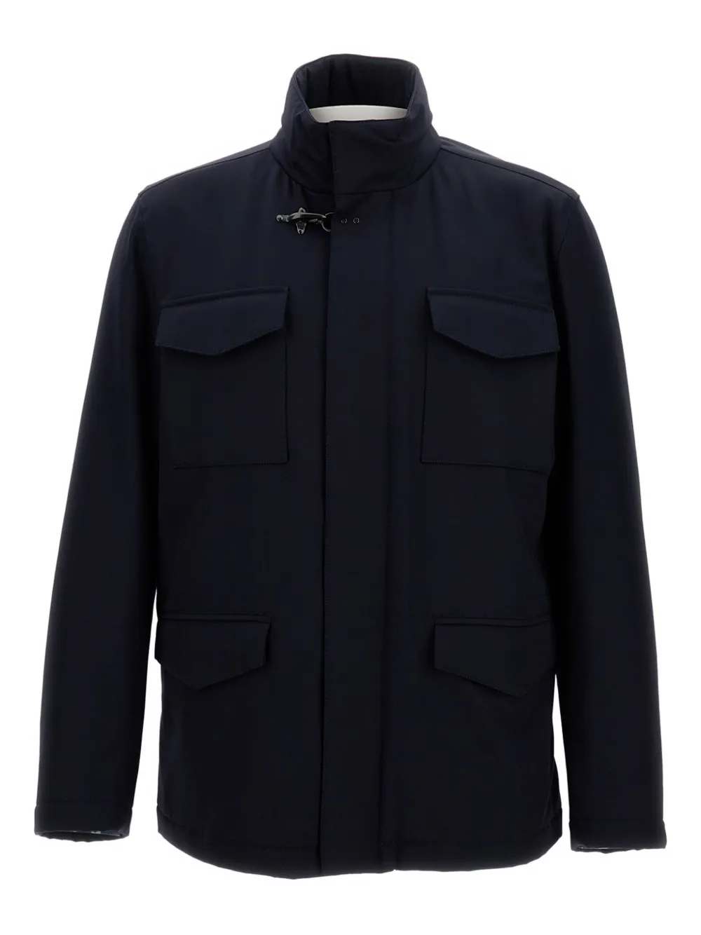 Fay hook-fastening flap-pocket jacket Blauw