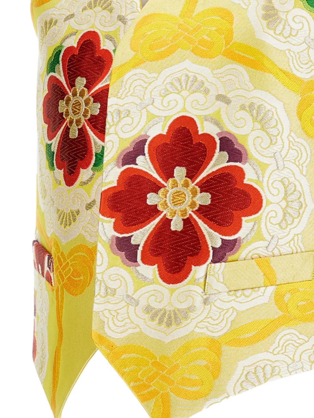  Irie' Floral Pattern Waistcoat - Yellow 