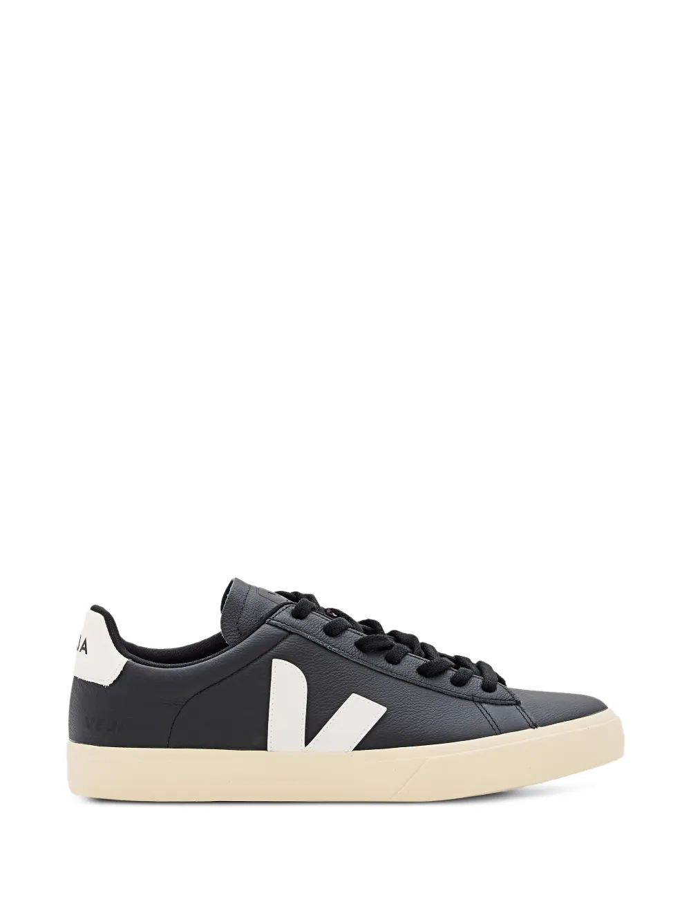 VEJA Campo leather V-logo sneakers Black
