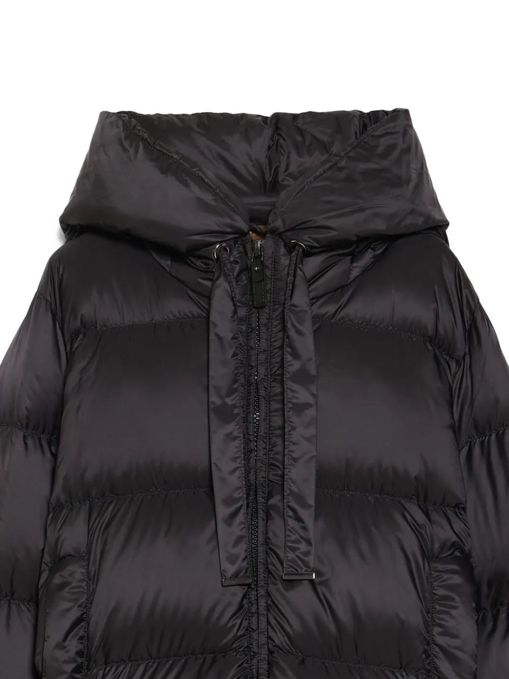 Max Mara Hooded Quilted Puffer Jacket In Black