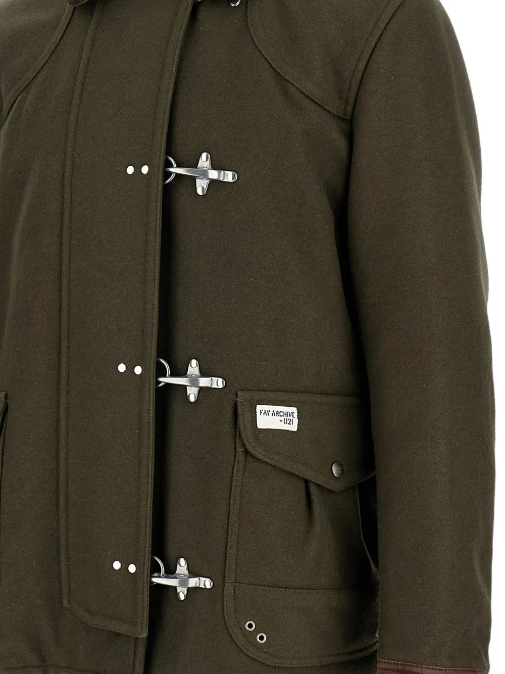 Fay hook-fastening patch-pocket parka Groen