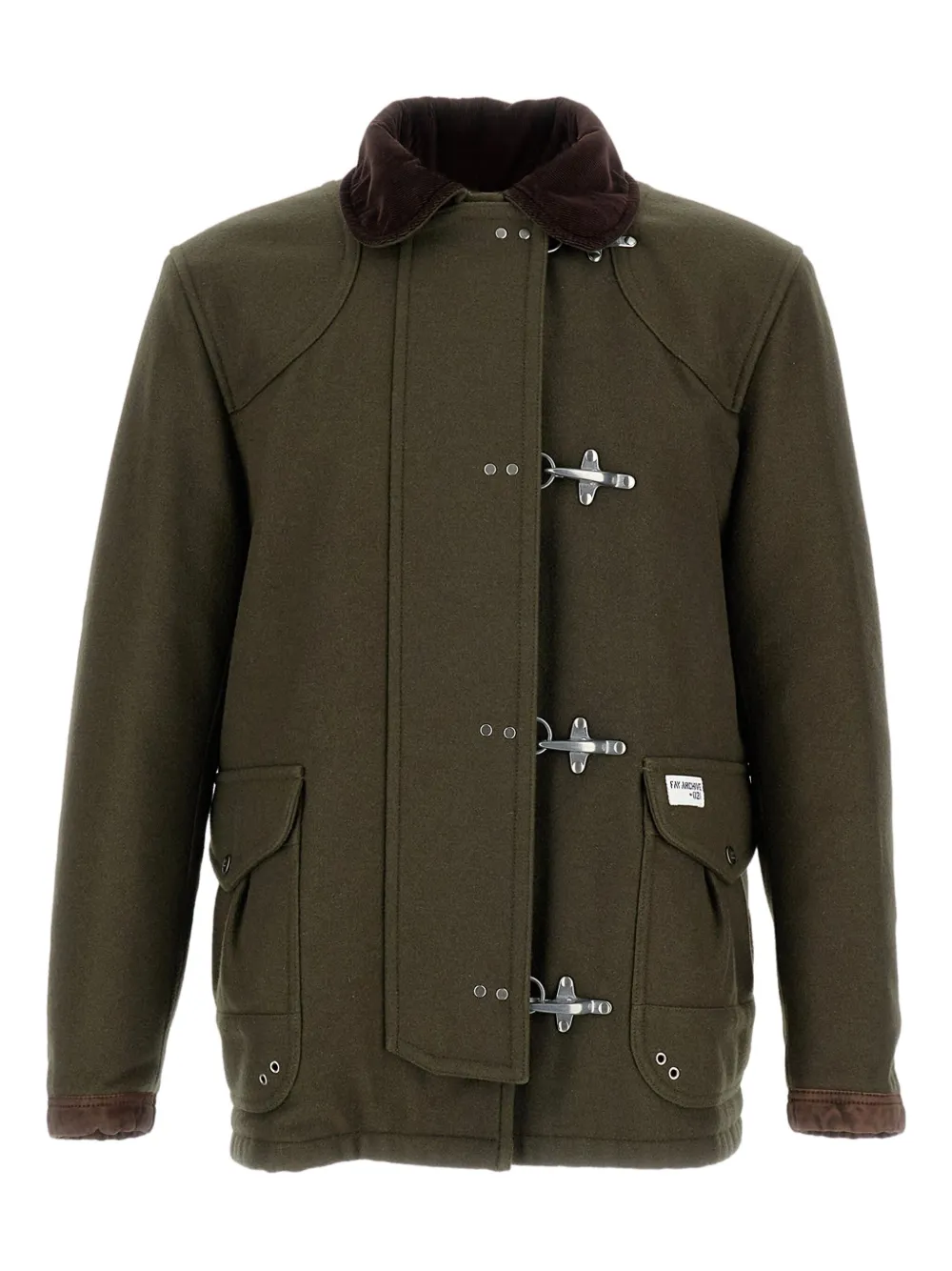 hook-fastening patch-pocket parka