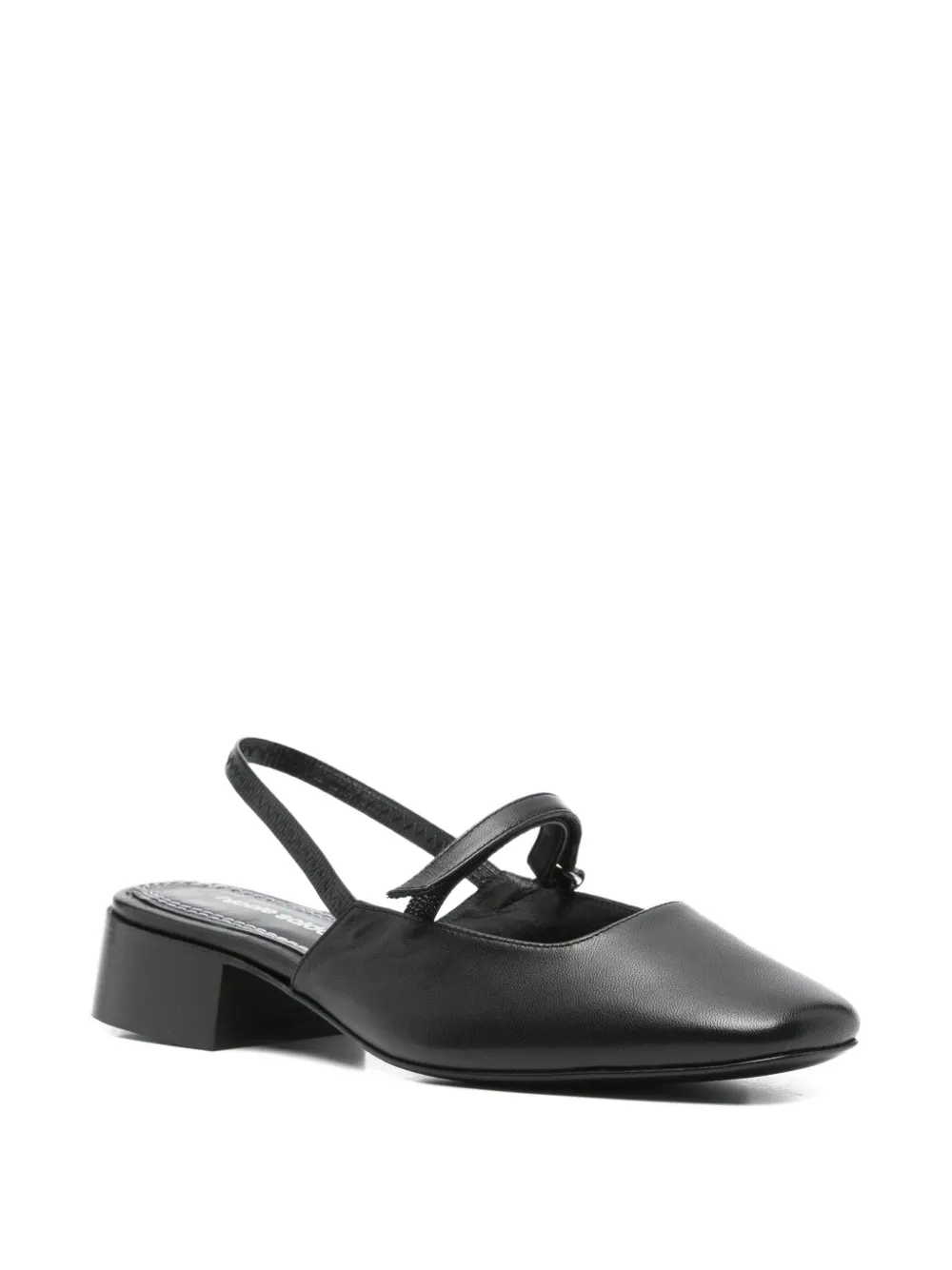 Nicole Saldaña Poppy Slingback Block-heel Mules In Black