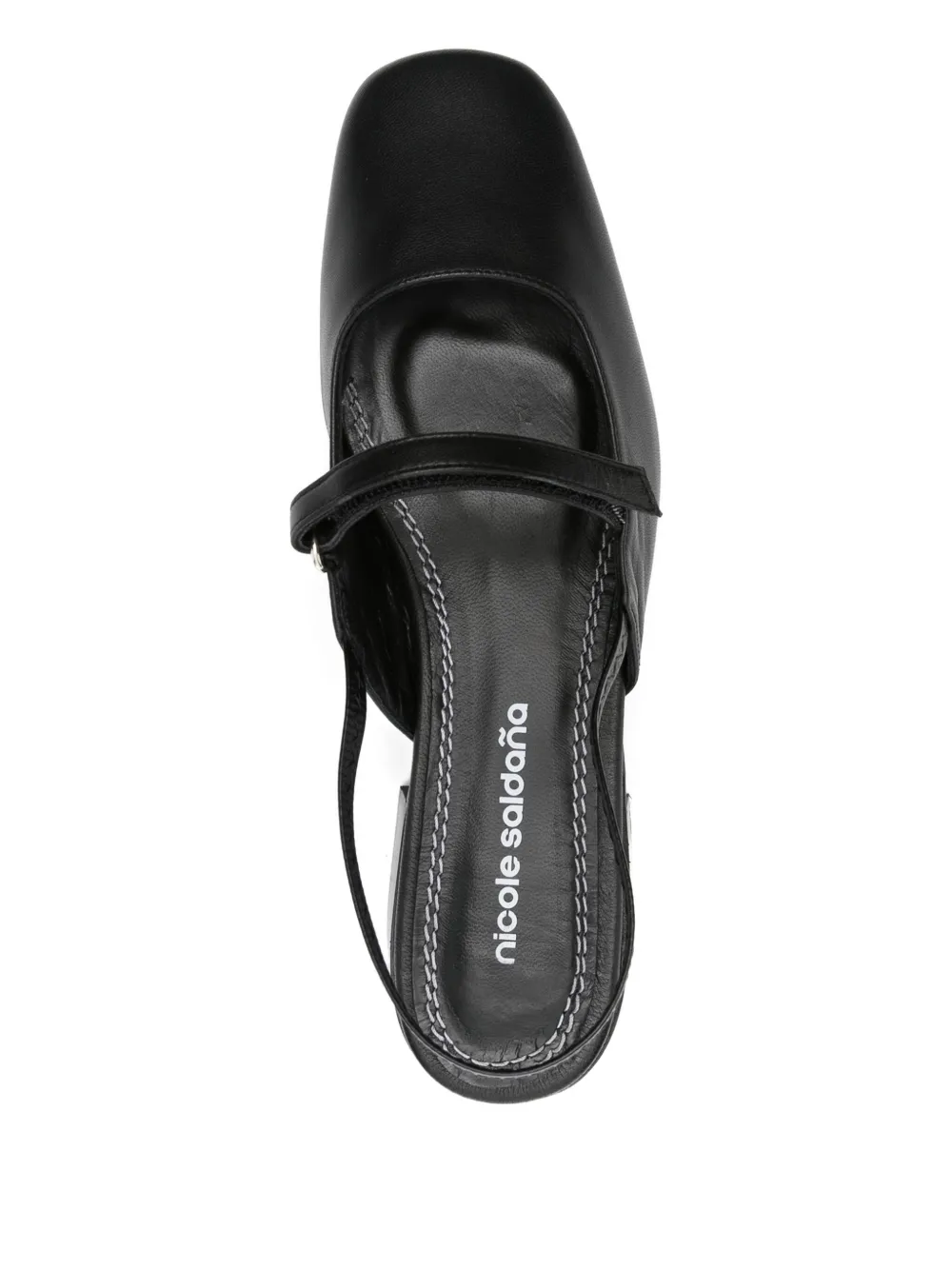 Nicole Saldaña Poppy Slingback Block-heel Mules In Black