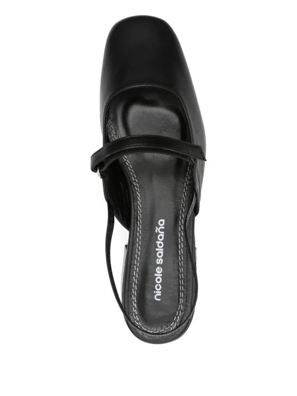 Nicole Saldaña Poppy Slingback block-heel Mules | Black | FARFETCH