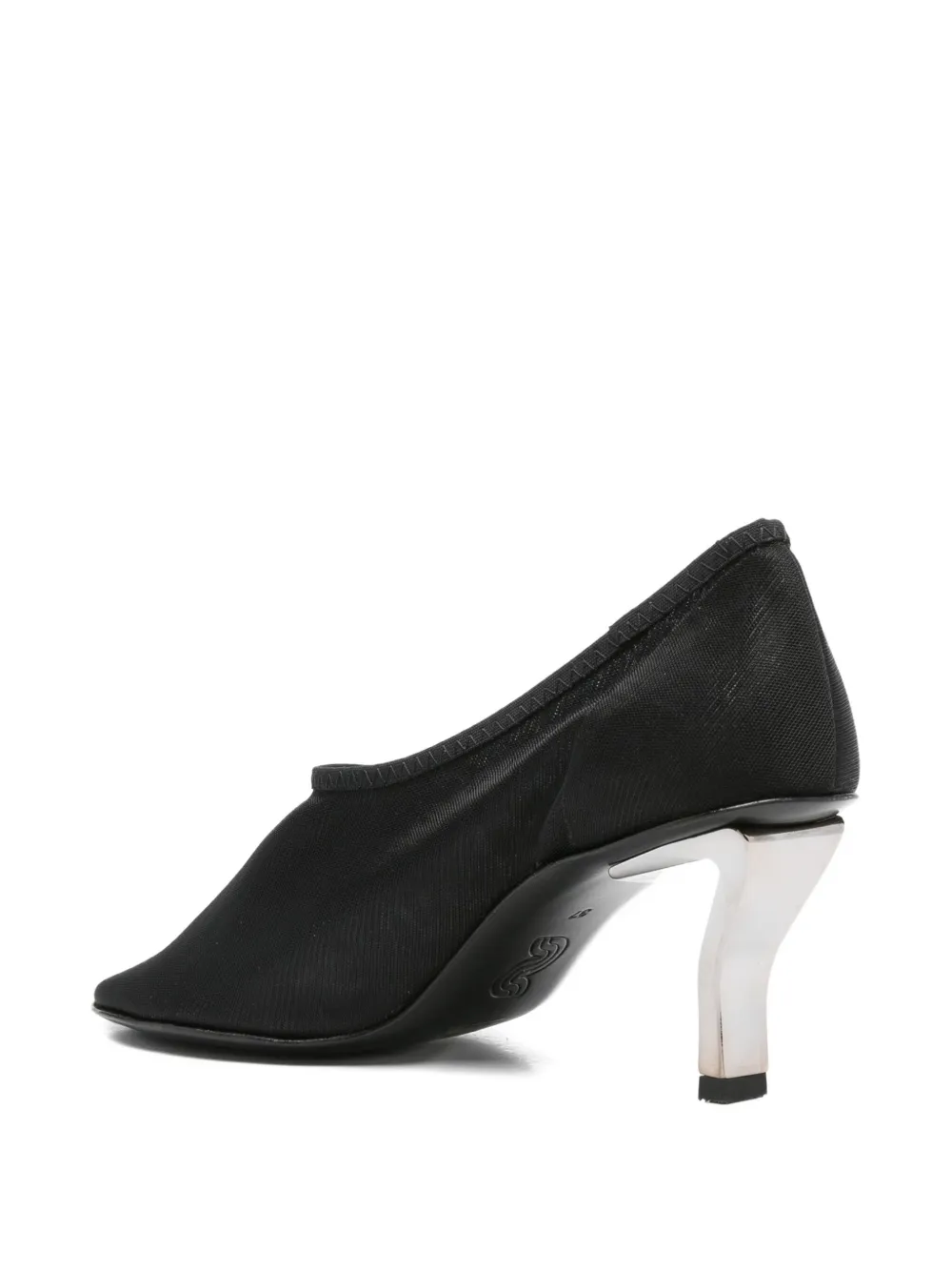 Nicole Saldaña Harper Sculpted-heel Mesh Pumps In Black