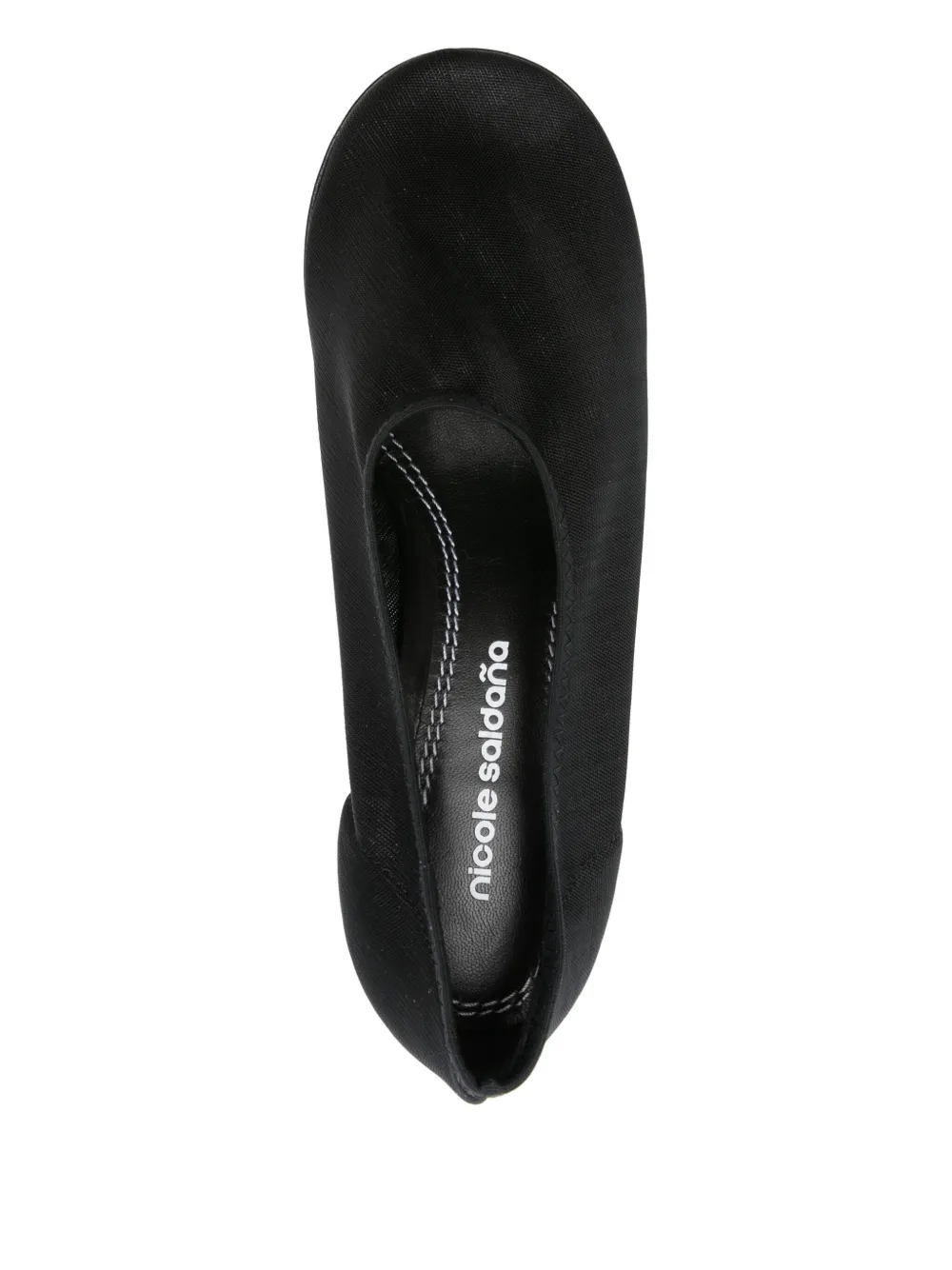 Nicole Saldaña Harper Sculpted-heel Mesh Pumps In Black