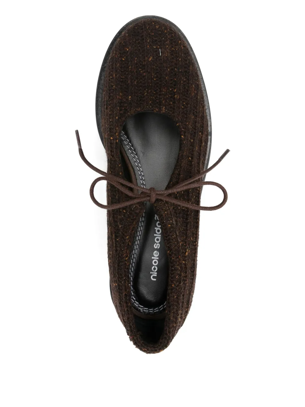 Nicole Saldaña Fabiana textured-knit mules Brown