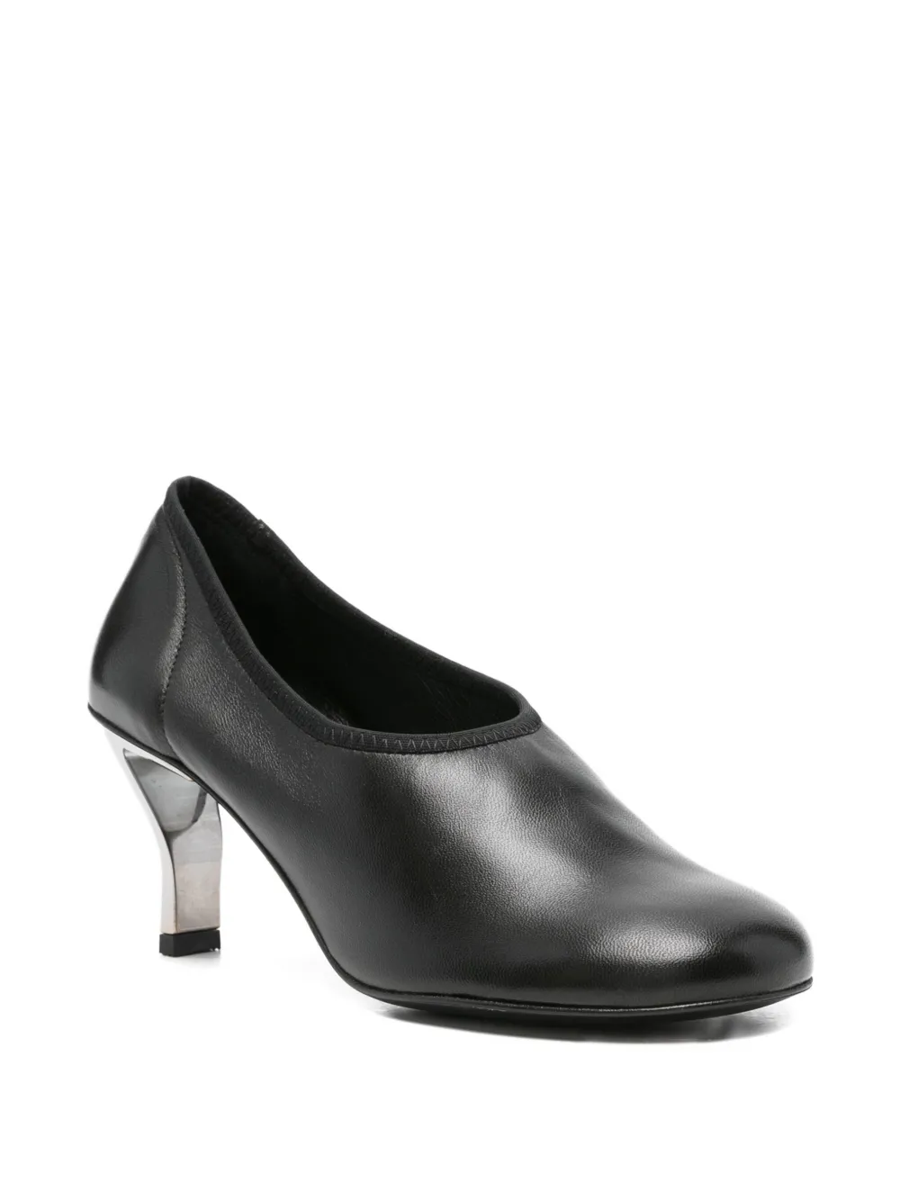 Nicole Saldaña Leren pumps met bewerkte hak Zwart