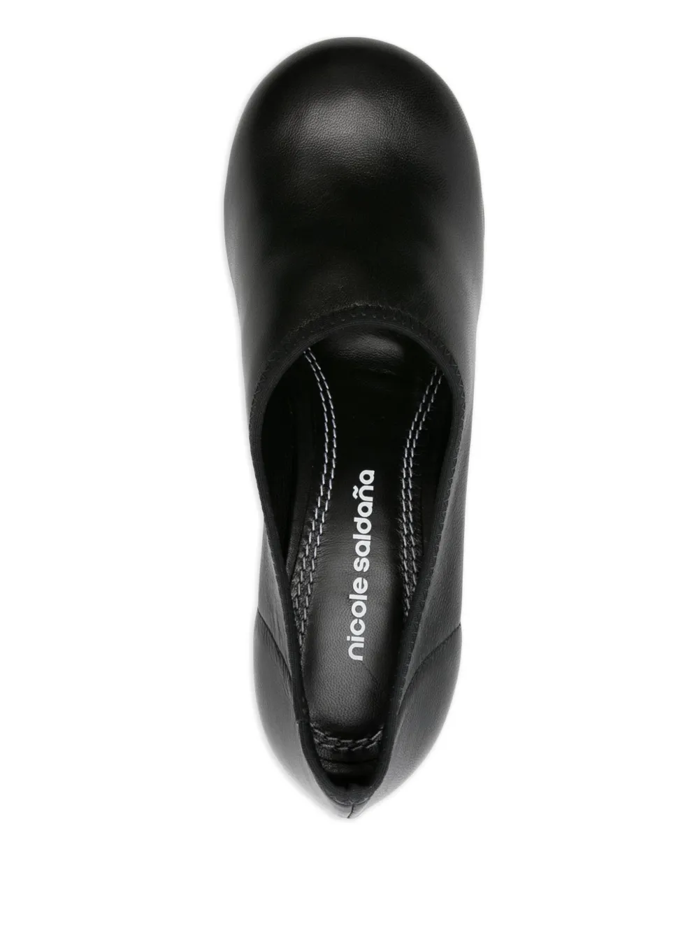 Nicole Saldaña Leren pumps met bewerkte hak Zwart