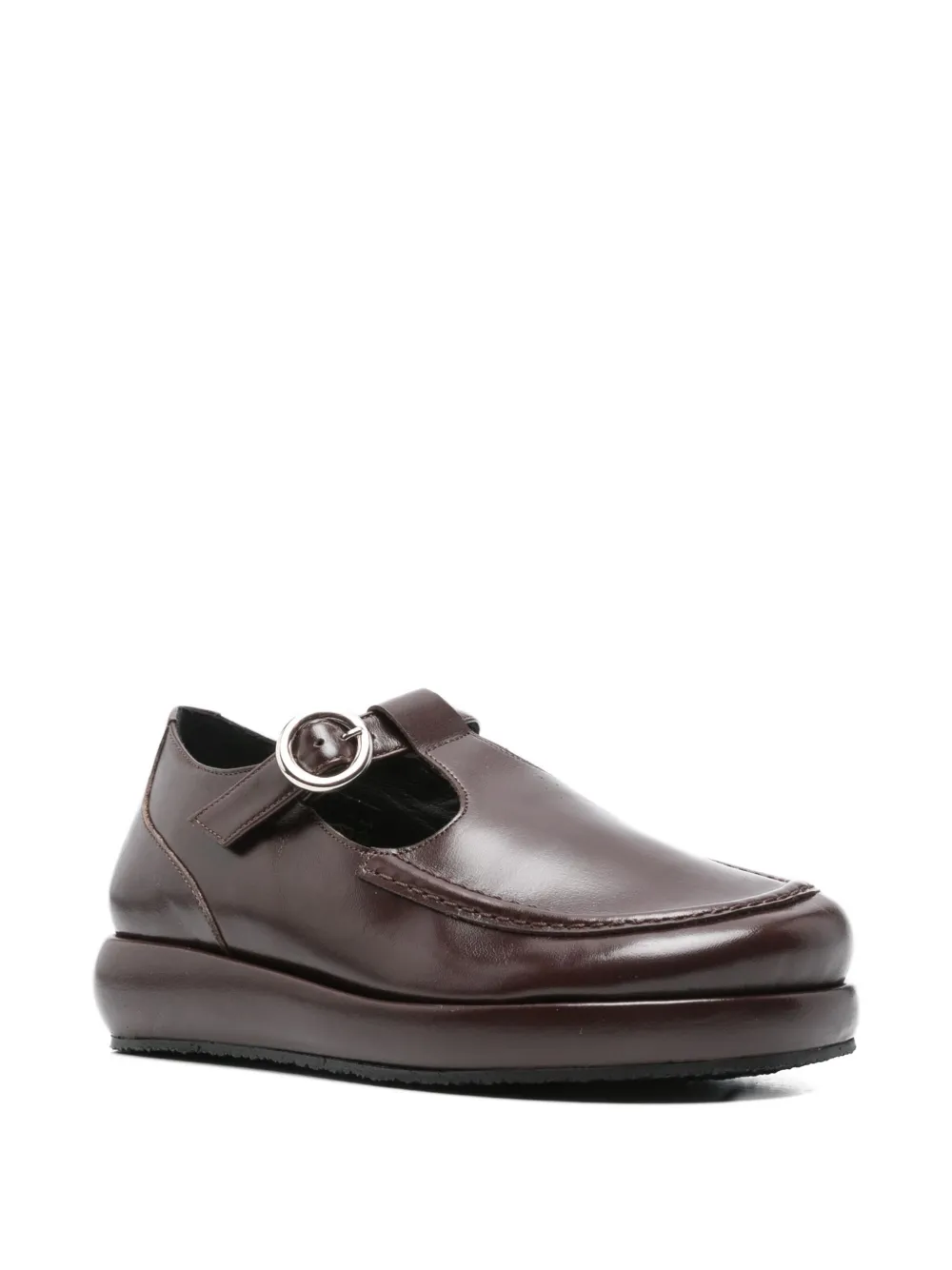 Nicole Saldaña buckle-fastening T-bar loafers - Bruin