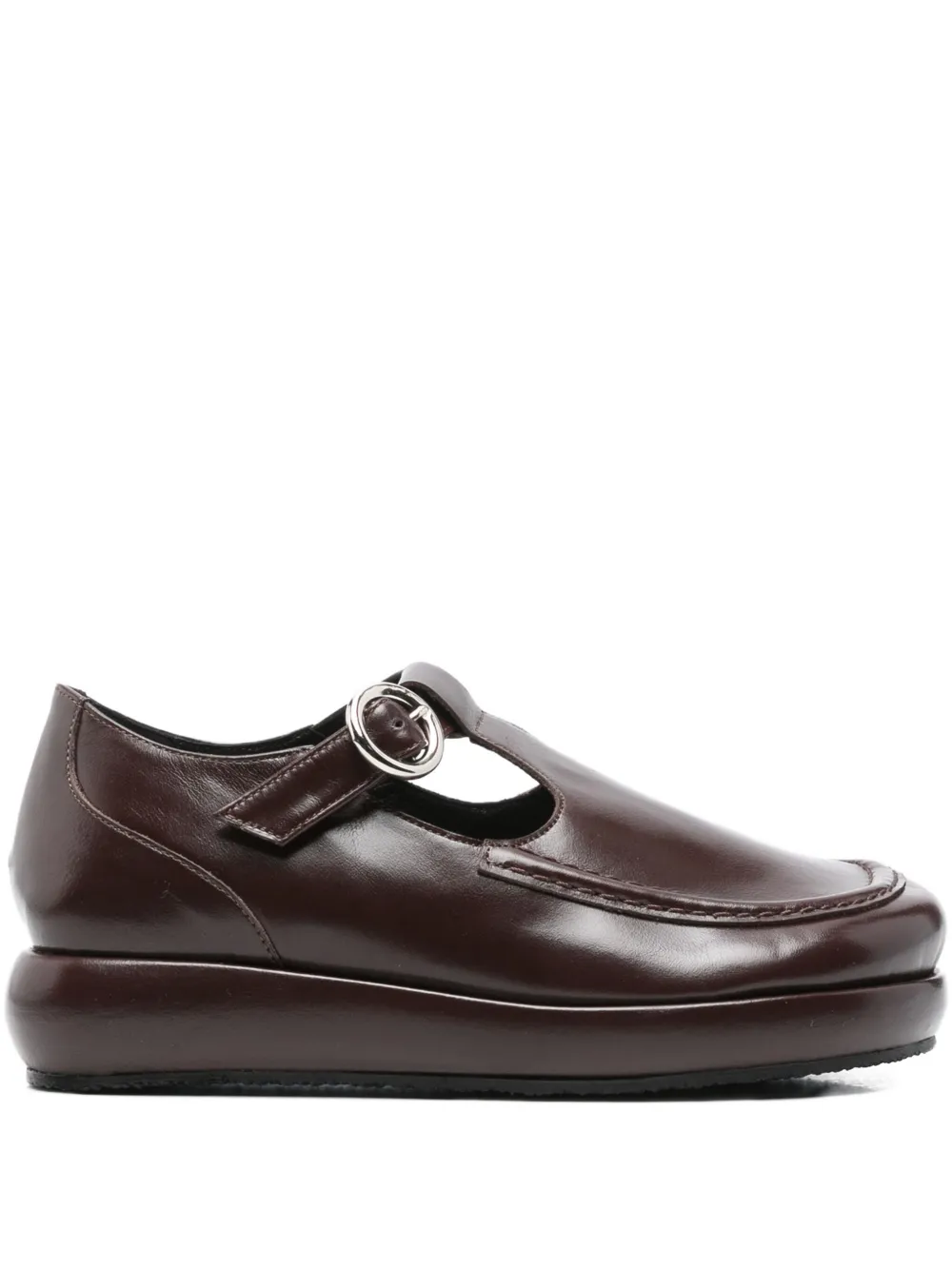 Nicole Saldaña Buckle-fastening T-bar Loafers In Brown