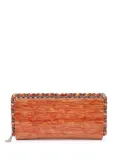 CHANEL Pre-Owned 2013-2014 CC Patent Striped Chain Around clutch bag - Red