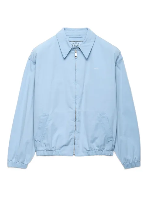 Prada elasticated-cuff embroidered-logo jacket