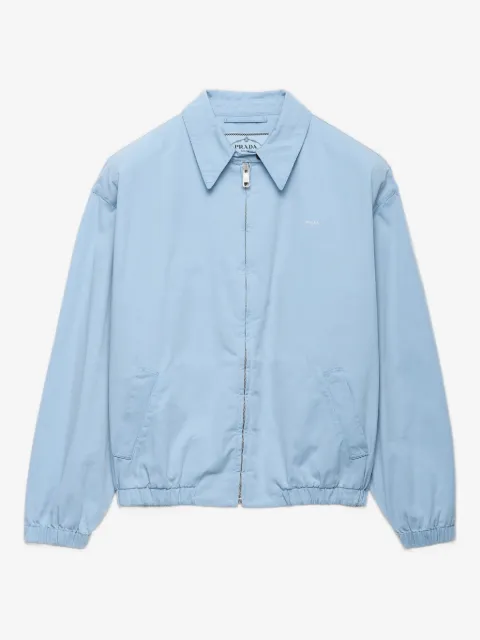 Prada Old elasticated-cuff embroidered-logo jacket