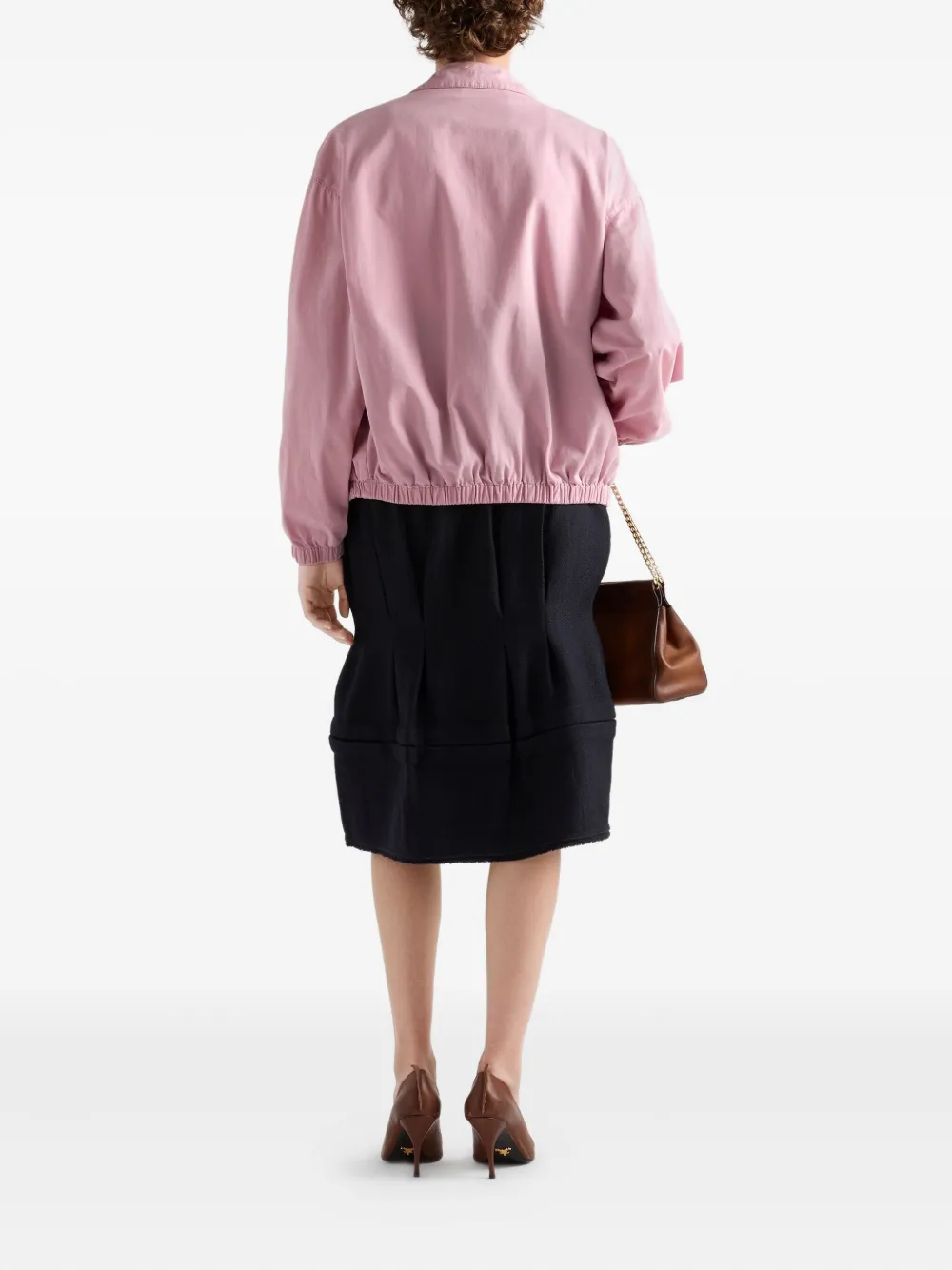 Prada shirt-collar welt-pocket jacket Roze