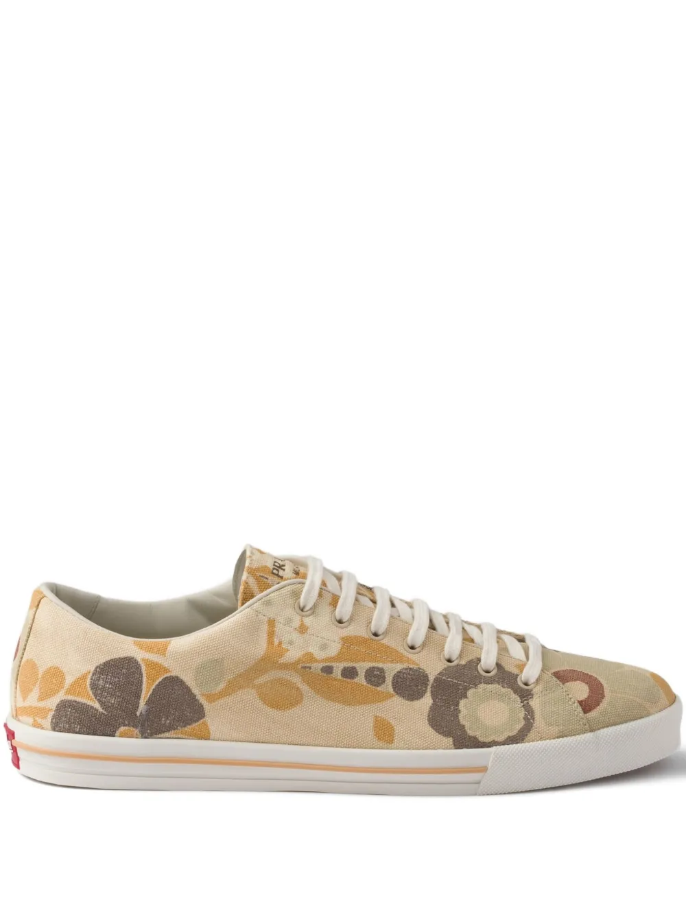 Prada floral print lace-up sneakers Neutrals