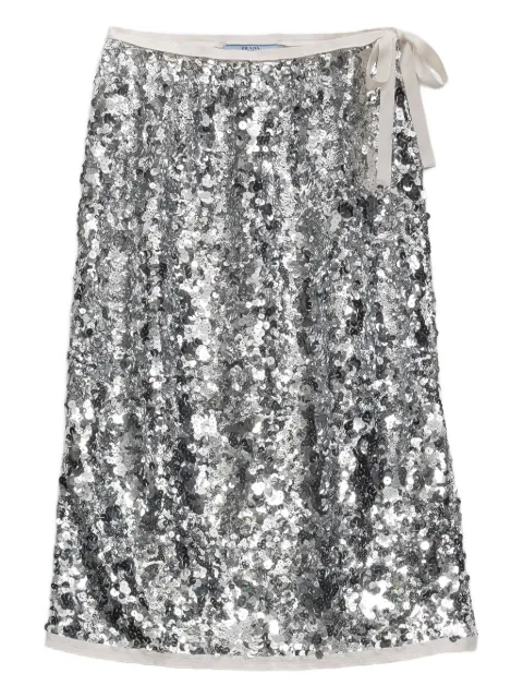 Prada sequin-embellished wrap skirt
