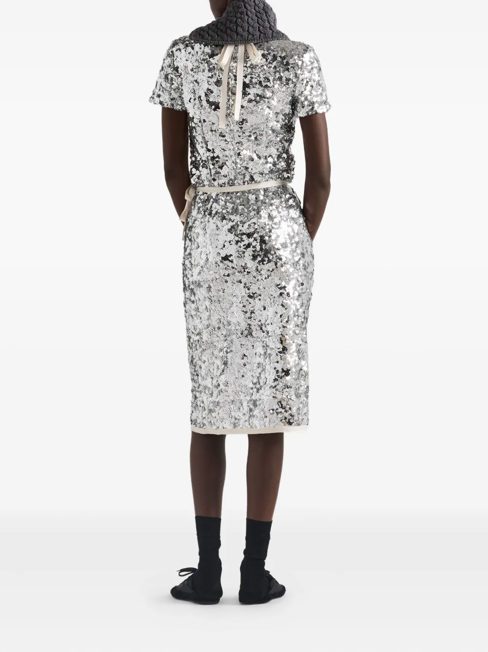 Prada sequin-embellished wrap skirt Zilver