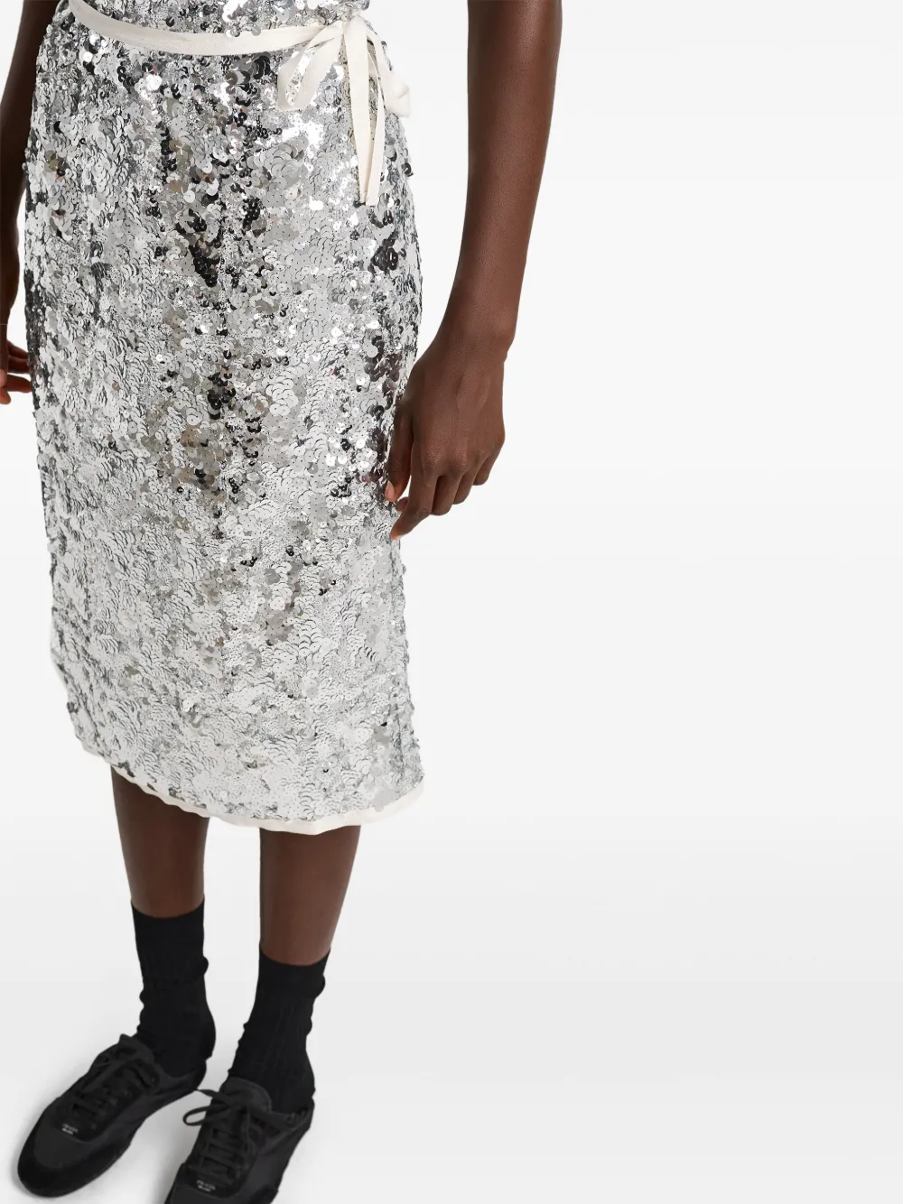 Prada sequin-embellished wrap skirt Zilver