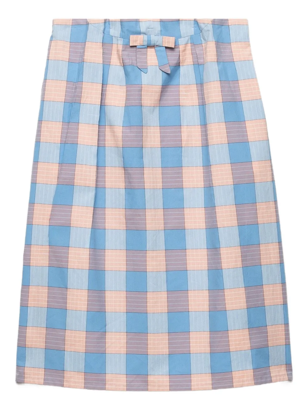 Prada Geruite rok met strik Blauw