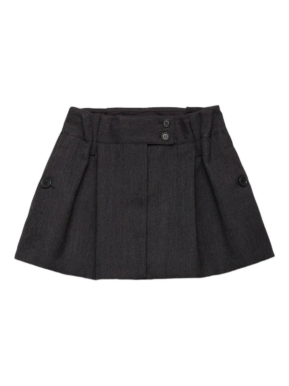 Prada Mini-plooirok met chevron patroon Grijs