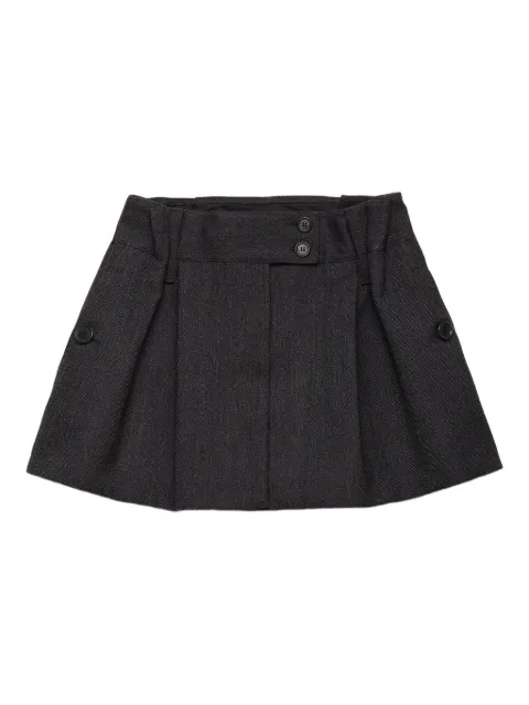 Prada chevron-pattern pleated mini skirt