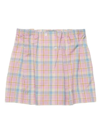 Prada チェック ミニスカート | ピンク | FARFETCH JP
