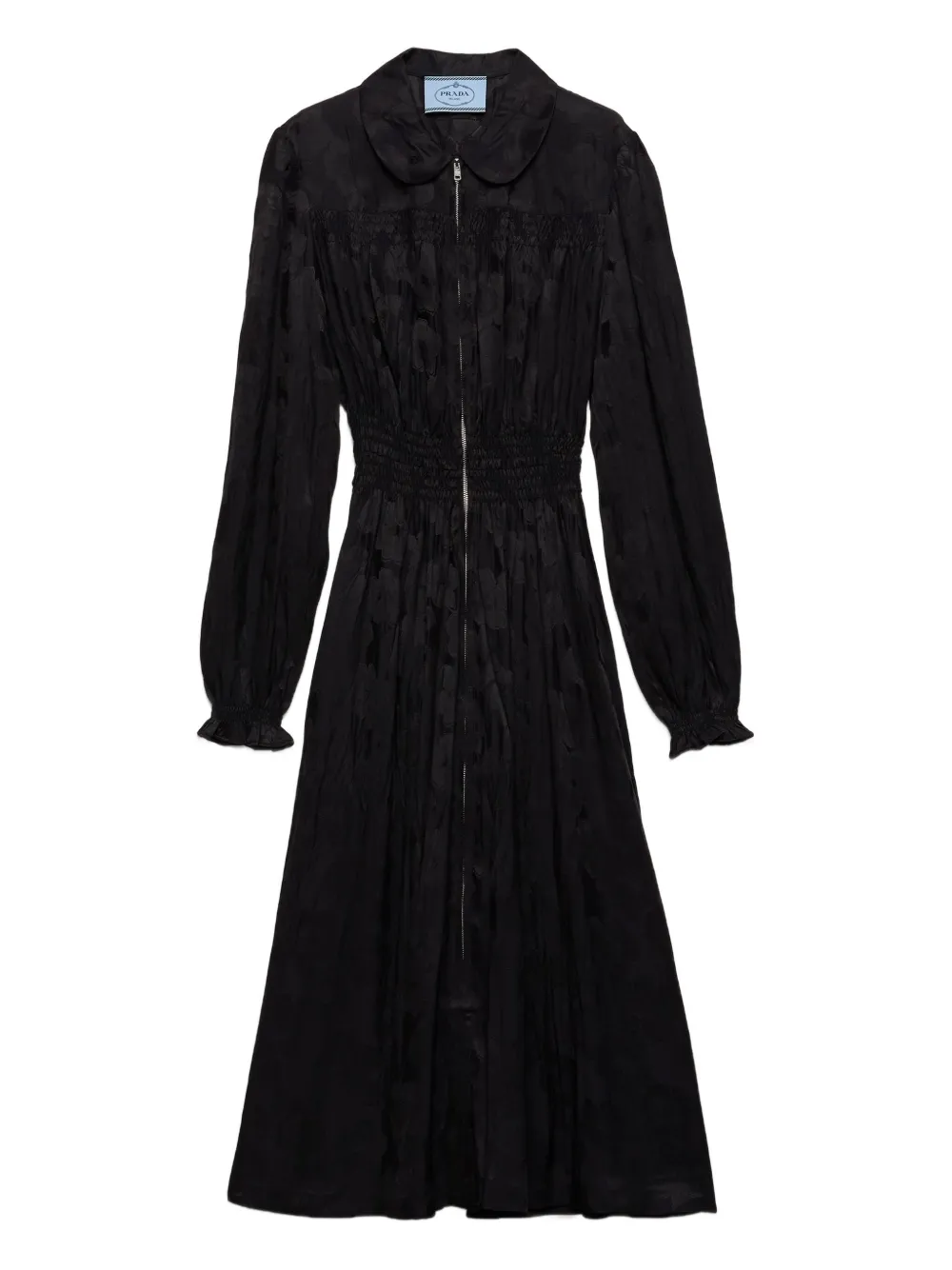 Prada floral jacquard midi dress Zwart