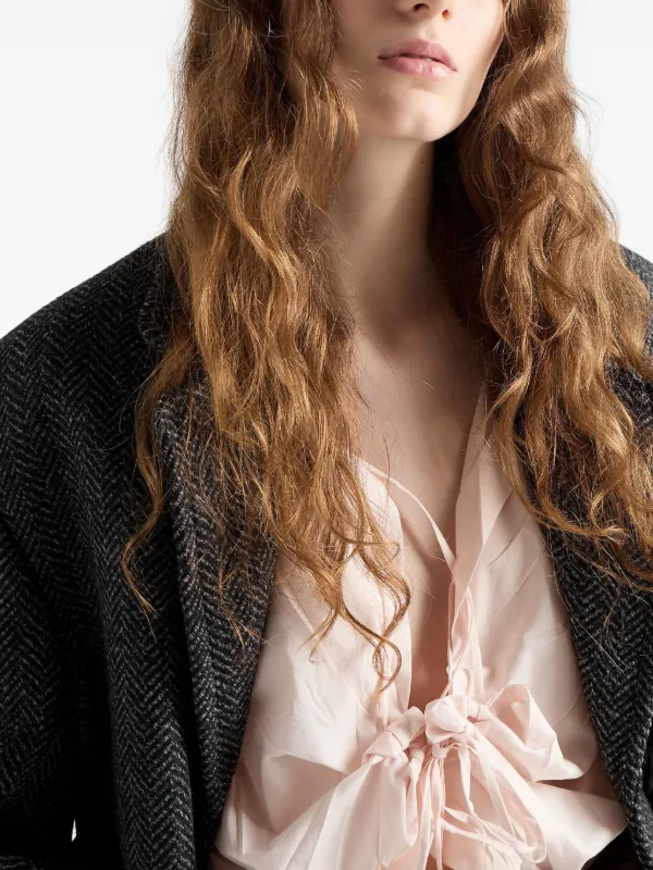 Prada レースアップ シャツ | ピンク | FARFETCH JP Prada レースアップ シャツ | ピンク | FARFETCH JP