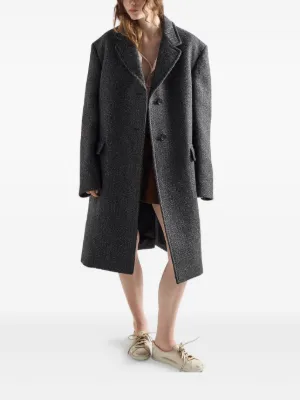 美品 正規 PRADA フラップ ポケット ウール ロングコート 821O▲ 美品 正規 PRADA フラップ ポケット ウール ロングコート 821O△