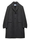 Prada herringbone notched-lapel coat - Grey
