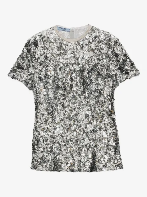 Prada blusa bordada con lentejuelas